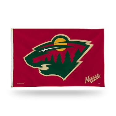 Rico Industries NHL Hockey Minnesota Wild Red 3' x 5' Banner Flag Single Sided - Indoor or Outdoor - Home D&eacute;cor