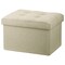 LINMAGCO Small Storage Ottoman Stool Foot Rest Stool Under Desk Stool Short Ottoman Folding Ottoman Linen Cloth Beigh 16X12X12IN