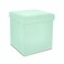 Urban Lifestyle Collapsible Canvas Storage Ottoman with Lid,Mint,15"x15