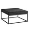 SONGMICS HOME LUIZ Collection - Ottoman, Square Coffee Table, Footstool, Reversible Top, Padded Seat, Side Table, Minimalist, Steel Frame, Max. Load 660 lb, for Living Room, Ink Black ULOM077B01