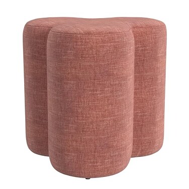 HomePop Upholstered Clover Shaped Ottoman Home D&eacute;cor Foot Rest Ottoman - Pink Chenille