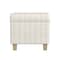 HomePop Home Decor Classic Square Storage Ottoman with Lift Off Lid   Ottoman with Storage for Living Room &amp; Bedroom, Marigold Pinstripe Cream Fabric