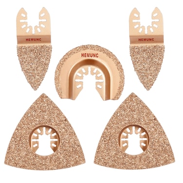 5pcs Mixed Universal Carbide oscillating Tool Blades Set for Tile Grout Mortar Concrete Masonry