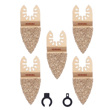 Oscillating Tool Blades, HEMUNC 5pcs Universal Finger Carbide Oscillating Multitool Saw Blades Accessories kit