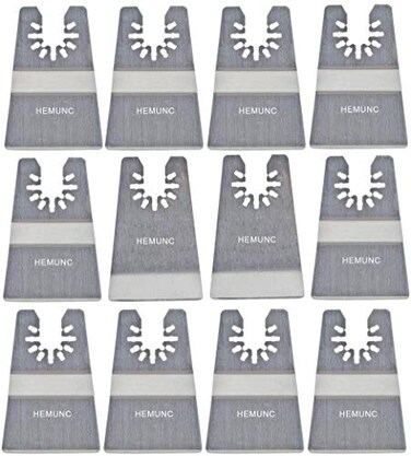Oscillating tool scraper blades set, include oscillating rigid scraper blade 10pcs, flexible multitool scraper blades 2pcs, universal fit oscillating multitool scraper blades for carpet tile adhesives