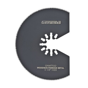 Genesis GAMT522 Universal Quick-Fit 3 1/8" HSS Segmented Oscillating Multi-Tool Quick-Release Flush Saw Blade