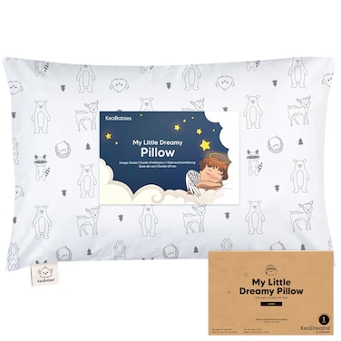 KeaBabies Toddler Pillow with Pillowcase, Jumbo 14X20 - Soft Organic Cotton Toddler Pillows for Sleeping - Machine Washable - Perfect for Travel, Toddler Bed Set (KeaFriends)