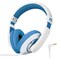 rockpapa Comfort Kids Headphones for School, Lightweight Childrens Boys Girls Teens Over-Ear Headphones Wired 3.5mm for CD DVD Player Tablet Phone Travel White/Blue