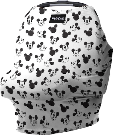 Milk Snob Original Disney Mickey Mouse Sketch 5-in-1 Baby Cover, Breastfeeding, Car Seat, Carrier, Stroller, High Chair, Shopping Cart, Lounger Canopy, Baby Shower Gender Neutral Gifts, Nursing Top