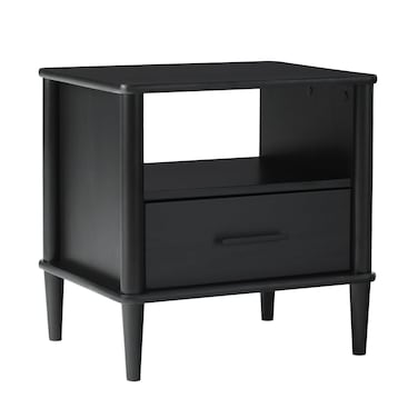 Walker Edison Modern 1-Drawer Nightstand, 20 Inch, Black 20-Inch