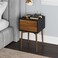 Nathan James Harper Modern Nightstand Side Accent or End Table with Storage Drawer, 1, Black/Brown
