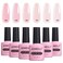 AIMEILI Nude Pink Builder Base Gel for Nails, No Need Slip Solution Builder Extension, Soak Off Milky Pink Gel Nail Polish 6pcs X 10ml - Kit Set 37