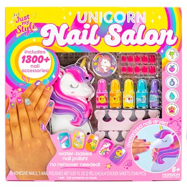 Just My Style Rainbow Unicorn Nail Art, Nail Polish Set For Kids, Unicorn Nails Kit, Great Birthday Party or Sleepover Activity, Girl&rsquo;s Night Manicure Set For Kids Ages 6, 7, 8, 9