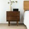 Cttasty Night Stand, Mid Century Modern Nightstand w/2 Drawers, Boho Nightstand, Small Nightstand, Oak Bedroom Nightstand, Solid Wood Bedside Table, 17.72 W x 15.75 D x 19.69 H Inches(Walnut)