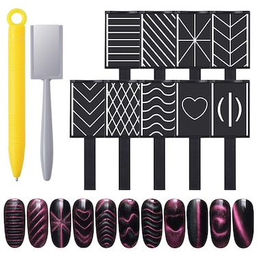 Magnet Plate Wand Board Nail Art Tool for DIY Magic 3d Magnetic Polish Cats Eyes Choose 11pcs/set