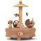 Cottage Garden Sleeping Baby Woodgrain 6 inch Beech Wind-Up Musical Figurine