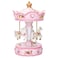 Elanze Designs Pink Rose Horse Musical Carousel 10 inch Rotating Figurine Plays Tune Memory