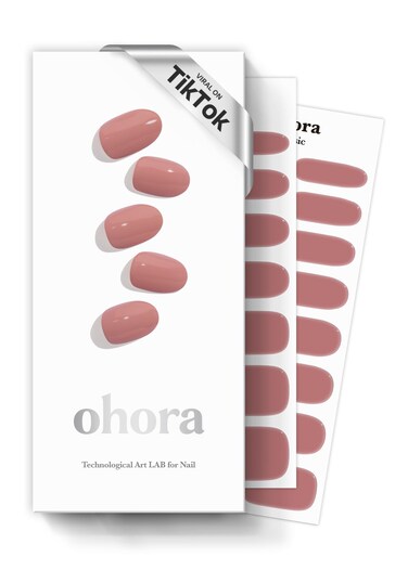 ohora Semi Cured Gel Nail Strips (N Ash Pink) - Pink, Solid, Works with Any UV/LED Nail Lamps, Salon-Quality, Easy to Apply &amp; Remove - Valentine's Day Gel Nail Wraps, Stickers, Romantic Gift Ideas