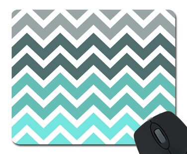 Gery Turquoise Chevron Mouse Pad Mousepad