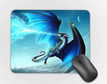 Cold Fire Blue Dragon Rectangle Mouse Pad,Anti Slip Rubber Rectangle Mousepads Desktops Gaming Mouse Mat Customized Designed for Home and Office,9.45 x 7.9inches