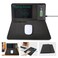 MAKUANG Qi Wireless Charging Mouse Pad with 8" LCD Writing Tablet,15W Fast Charging Mouse Mat, 3-in-1 Foldable &amp; Vertical Multifunctional Office Desk Pad,Hard Micro-Textured Fabric PU Surface(Black)