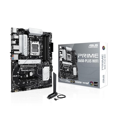 ASUS Prime B650-PLUS WiFi AMD B650 AM5 Ryzen&trade; Desktop 9000 8000 &amp; 7000 ATX Motherboard, DDR5, PCIe 5.0 M.2, 2.5Gb LAN, WiFi 6E, HDMI&trade;, SATA 6 Gbps, USB Type-C&reg;, BIOS Flashback&trade;, Thunderbolt&trade; 4 Header