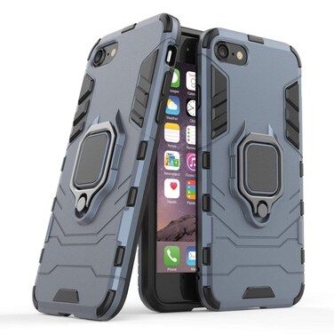 Compatible with iPhone 7 / iPhone 8 Case, Magnetic Car Phone Ring Holder 360 Protective Case for Apple iPhone 7, iPhone 8 (Navy Blue)