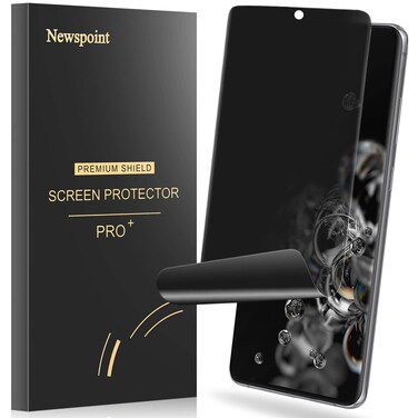 Galaxy S20 Ultra Privacy Screen Protector, [Case Friendly] [Fingerprint Available] Soft Film for Samsung Galaxy S20 Ultra 5G (6.9"), Full Adhesive, Touch Sensitive, Anti-Scratch, 3D Curve Fit