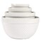 TTU Tabletops Gallery Hobnail Style 4 Piece Classic White Stoneware Nesting Mixing Bowl Set for Baking and Cooking