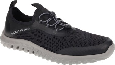 RUGGED SHARK Men's Cay Water Shoe with AQUAFLO Drainage, Black, Men's 9