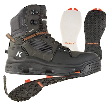 Korkers Men's Terror Ridge w/Felt &amp; Kling-On Soles Athletic-Water-Shoes, 13