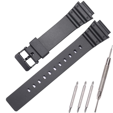 RCNZWQB Resin strap Compatible with Casio G-shock MRW-200H Men's Women's Waterproof Rubber Replacement Watch Band（Black）