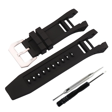 JETHENG 32mm Men's Silicone Invicta Subaqua Noma IV Watch compatible with invicta models: 1155 6583 11503 11810 16141 Outdoor Sports Women's Rubber Watch buckle (Black Silver buckle)