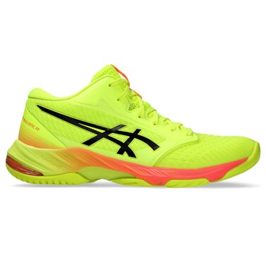 ASICS Men's Netburner Ballistic FlyteFoam Mid Top 3 Volleyball Shoes, 8, Safety Yellow/Black