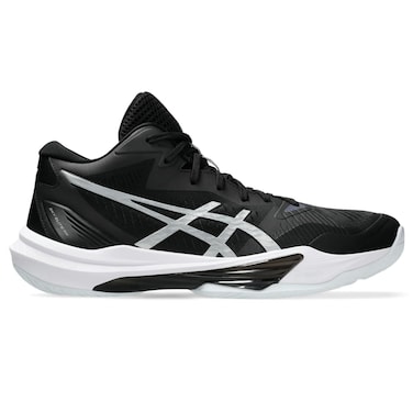 ASICS Men's Sky Elite FlyteFoam Mid Top 3 Volleyball Shoes, 14, Black/Pure Silver
