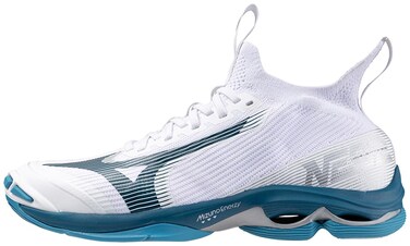 Mizuno Unisex Wave Lightning Neo 2 Volleyball Shoe, White-Moroccan Blue, 9 US Men