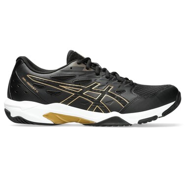 ASICS Men's Gel-Rocket 11 2E Volleyball Shoes, 14, Black/Pure Gold