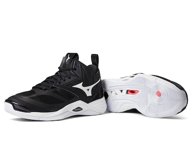Mizuno Unisex Adult Wave Momentum Mid Volleyball Shoe 9 1/2 (0950), Black/White, 11 Women/9.5 Men US