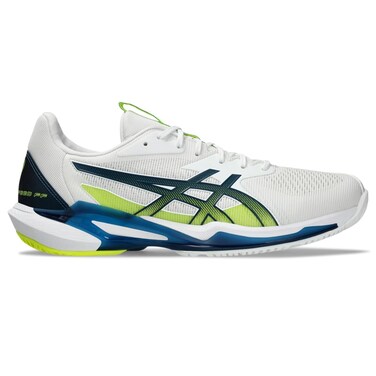 ASICS Men's Solution Speed FlyteFoam 3 Tennis Shoes, 10.5, White/MAKO Blue