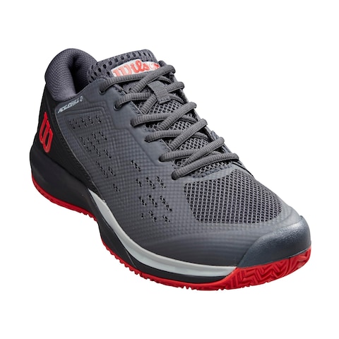 Wilson Rush Pro Ace Pickler Men&#39;s Pickleball Shoe, Ebony / Black/Wilson Red, Size 12.5