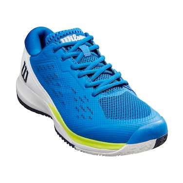 Wilson Rush Pro Tour Mid Men's Tennis Shoe - Blue/Black/Poppy Red, Size 8 US
