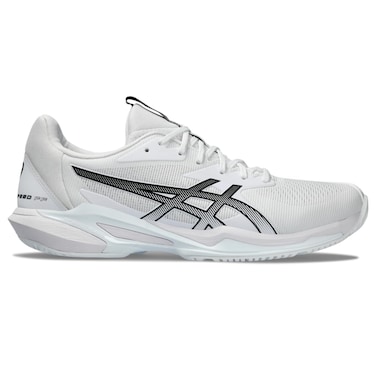 ASICS Men's Solution Speed FlyteFoam 3 Tennis Shoe, 7, White/Black