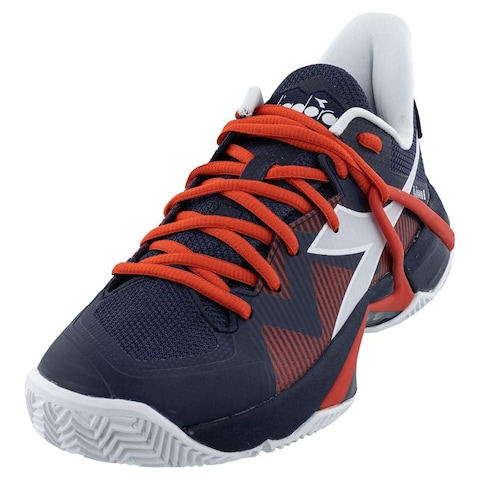 Diadora Men`s B.Icon 2 Clay Tennis Shoes Blue Corsair and White