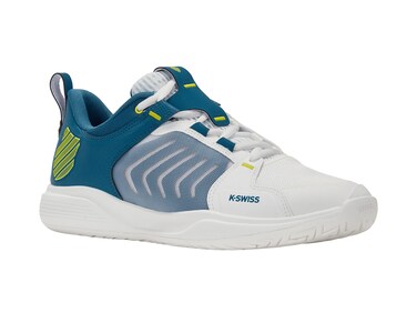 K-Swiss Men's Ultrashot Team Tennis Shoe, Brilliant White/Celestial/Evening Primrose, 9.5 M