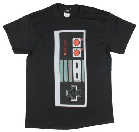 Nintendo Men&#39;s Big Controller T-Shirt, Black, XX-Large