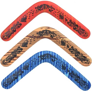 YOFOBU 3 Pack Australian Boomerang Pro Sports Boomerang Outdoor Sports Throw Catch Toy Flying Toy, Color Random