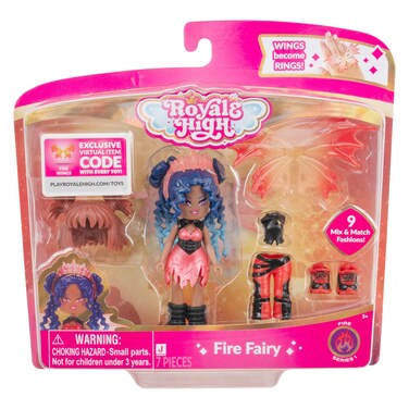 Royale High 3&rdquo; Fire Fairy Fashion Doll - 1 Figure with 9 Fashion Accessories - Virtual Item Code Included - Series 1 - Ages 5+