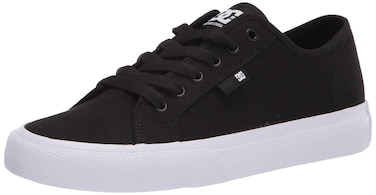 DC mens Manual Skate Shoe, Black/White, 7.5 US