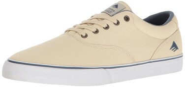 Emerica Provost Slim Vulc Skate Shoe,White/Blue,5 M US