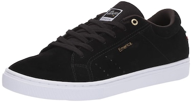 Emerica Men's Americana Skate Shoe, Black/White/Gold, 6 Medium US